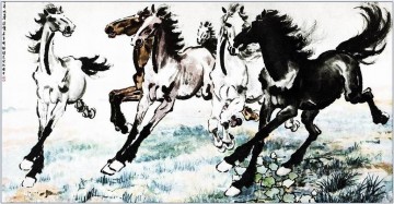 中国 Painting - Xu Beihong 走る馬 1 アンティーク中国製